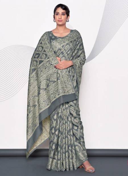 Gray Colour Muskan Vol 3 Manjubaa New Latest Designer Ethnic Wear Exclusive Lucknowi Cotton Saree Collection 9304